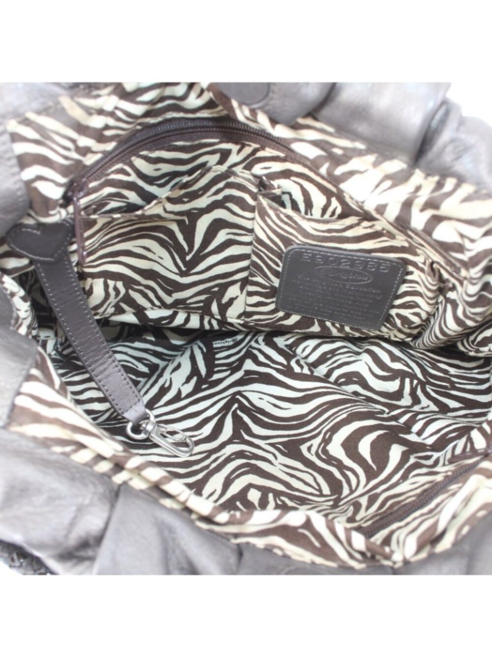 Brighton Purse 12 x 16 x 2 Brown Metallic Silver Studs Double Handles Leather - Picture 5 of 6
